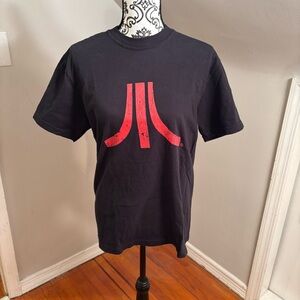 Atari Distressed Logo T-Shirt Printed On Comfort Colors Size M Retro Gamer 80s